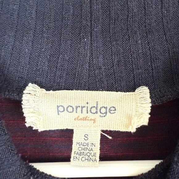 Porridge Anthropologie Mock Neck Plaid Pullover Cropped Sweater Womens S Blue - Picture 2 of 7